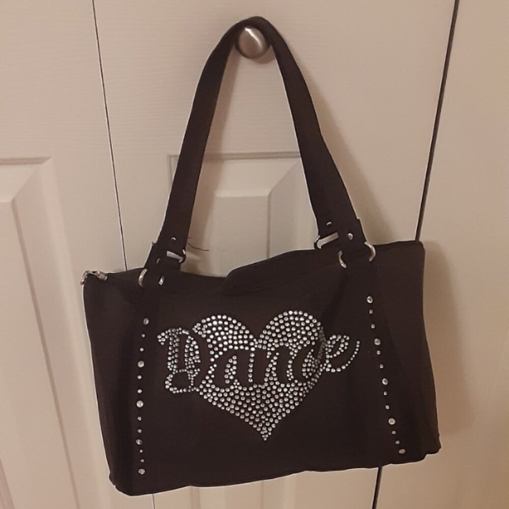 Small black nylon dance duffel